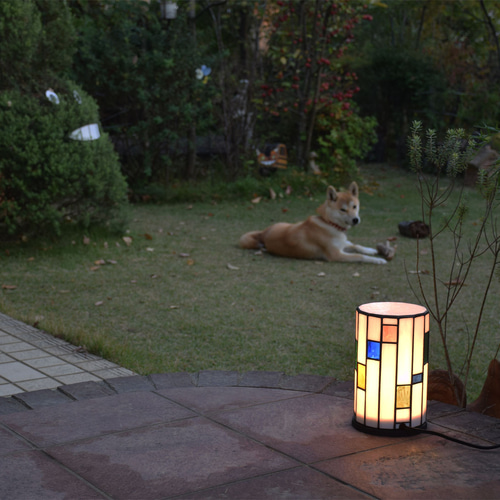 ガーデン ライト 行燈 ストライプ 屋外用 防雨型 ステンドグラス 屋外  