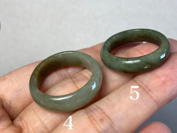 RG23-109 美品 23.0号 ミャンマー産 天然 本翡翠 リング 指輪 硬玉 くりぬき 誕生石 5枚目の画像