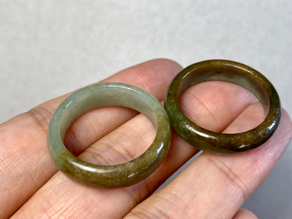 RG23-109 美品 23.0号 ミャンマー産 天然 本翡翠 リング 指輪 硬玉 くりぬき 誕生石 15枚目の画像