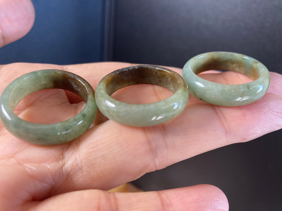 RG23-109 美品 23.0号 ミャンマー産 天然 本翡翠 リング 指輪 硬玉 くりぬき 誕生石 10枚目の画像