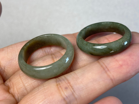RG23-109 美品 23.0号 ミャンマー産 天然 本翡翠 リング 指輪 硬玉 くりぬき 誕生石 17枚目の画像