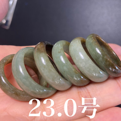 RG23-109 美品 23.0号 ミャンマー産 天然 本翡翠 リング 指輪 硬玉 くりぬき 誕生石 1枚目の画像