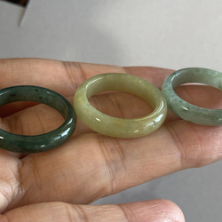 RG23-110 美品 19.5号 ミャンマー産 天然 本翡翠 リング 指輪 硬玉 くりぬき 誕生石 5枚目の画像