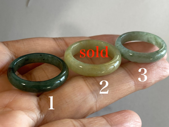 RG23-110 美品 19.5号 ミャンマー産 天然 本翡翠 リング 指輪 硬玉 くりぬき 誕生石 2枚目の画像