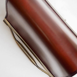 【受注】ホーウィン社シェルコードバン　薄型コンパクトウォレット　がま口財布オーダーメイド 5枚目の画像