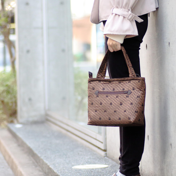 チョコレートブラウン色がかわいい◎お出かけハンドバッグ 3枚目の画像