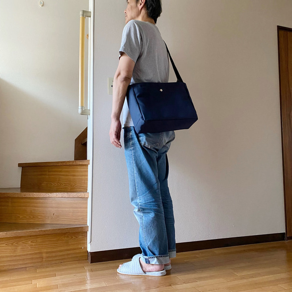 【全15色】「箱型ショルダーバッグ」Lサイズ／倉敷帆布8号【受注制作】 8枚目の画像
