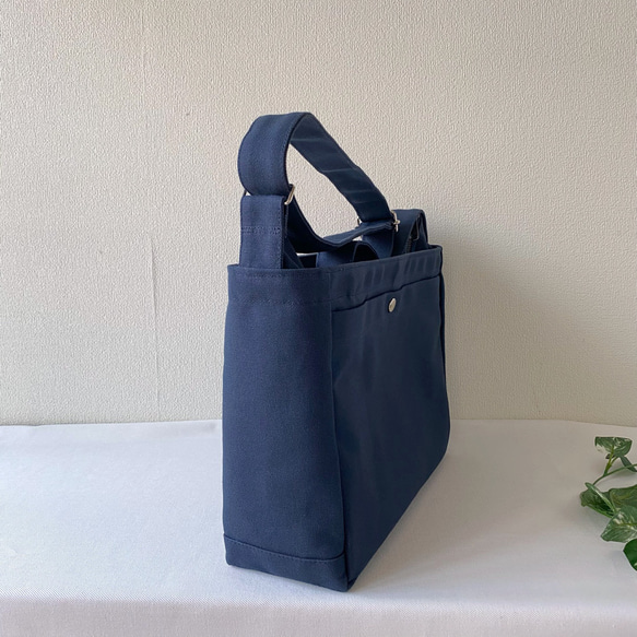 【全15色】「箱型ショルダーバッグ」Lサイズ／倉敷帆布8号【受注制作】 2枚目の画像