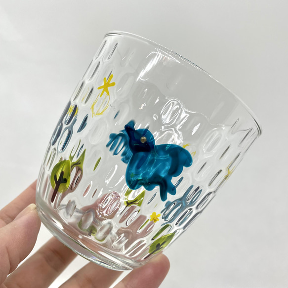 グラス　タンブラー　鳥と木　ハンドペイント　ガラス　名入れ 4枚目の画像