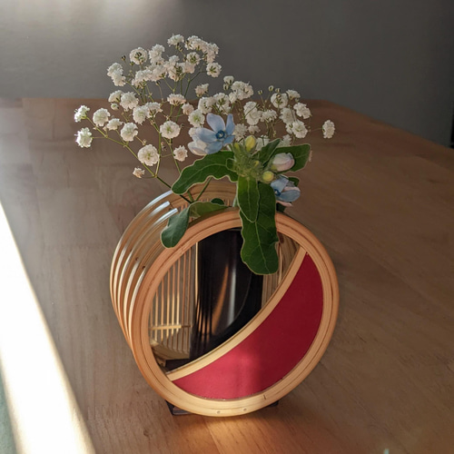駿河竹細工 花器 三日月 フラワー おしゃれインテリア オブジェ