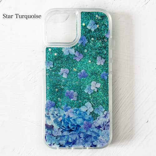 紫陽花 iPhoneグリッターケース / アジサイ iPhone16 iPhone