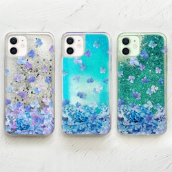 紫陽花 iPhoneグリッターケース / アジサイ iPhone16 iPhone