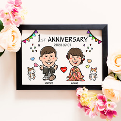 似顔絵 結婚記念日・２名 3枚目の画像