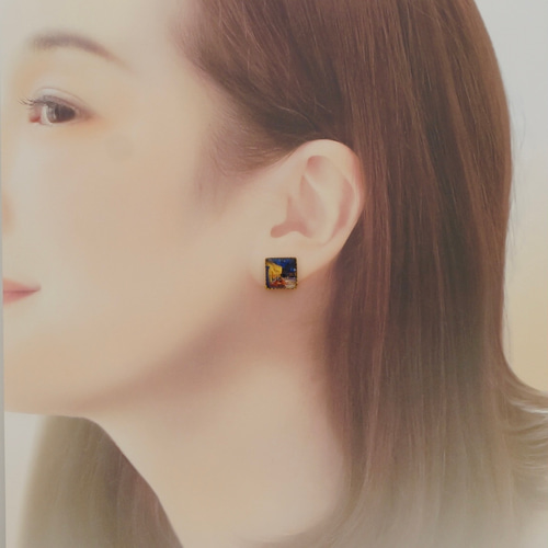 ゴッホ展】カフェテラス と ローヌ川〔ピアス/イヤリング〕12 or 16mm