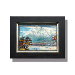 油絵 油彩 油彩画 絵 絵画 【雪の朝日小さいウサギ達】 絵画 HR 通販