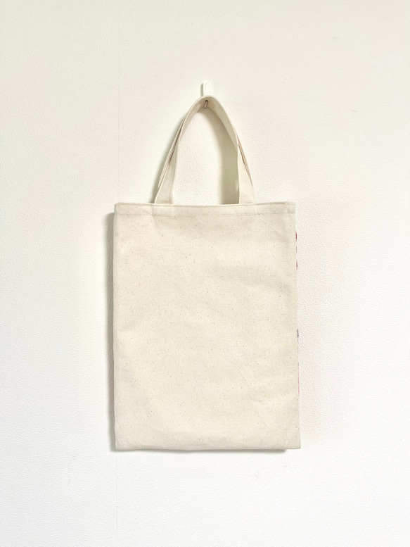 帆布×刺繍チュールのトートバッグ　キナリ 6枚目の画像