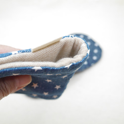 ふわもこハンカチ｜デニム星柄-Denim Stars-｜S・10×20cm｜8重ガーゼハンカチ｜ギフト｜誕生日｜贈り物 3枚目の画像