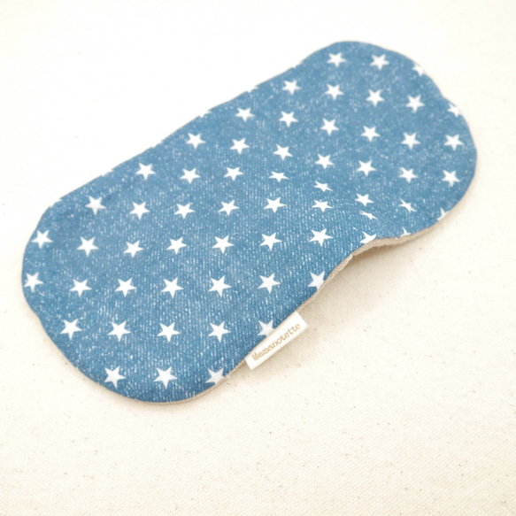 ふわもこハンカチ｜デニム星柄-Denim Stars-｜S・10×20cm｜8重ガーゼハンカチ｜ギフト｜誕生日｜贈り物 5枚目の画像
