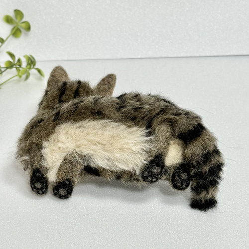 受注商品 mia キジトラ 子猫 置物 羊毛フェルト 展示にサイズ表