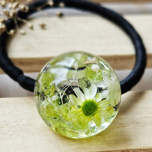 ペリドット入り～*あめ玉ヘアゴムmarry.c's handmadeaccessory