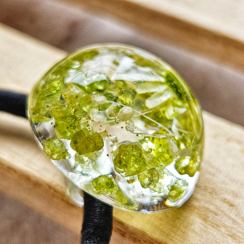 ペリドット入り～*あめ玉ヘアゴムmarry.c's handmadeaccessory