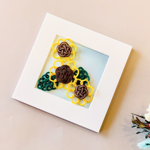 水引ひまわりミニフレーム その他インテリア雑貨 tomoemon 通販