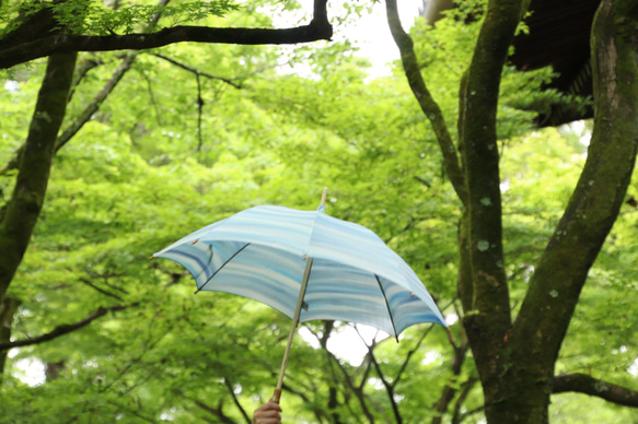手繪遮陽傘“青竹林”（和服和服兩用） 第13張的照片