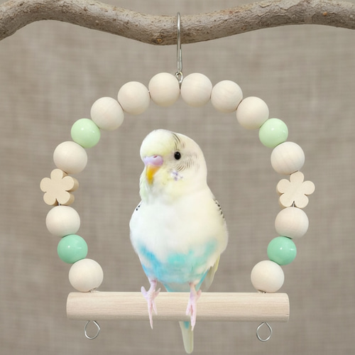 4点セット 日本製 インコ ブランコ 安心安全素材 天然木 セキセイ