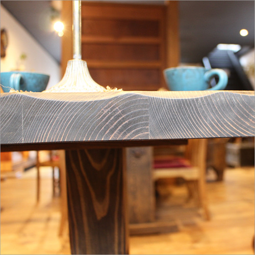 大正浪漫漂う和洋折衷デザインのカフェ風テーブル 単品 無垢古材 一本