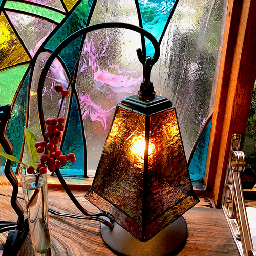 ステンドグラス　ランプシェード ステンドグラス ランプ 桜