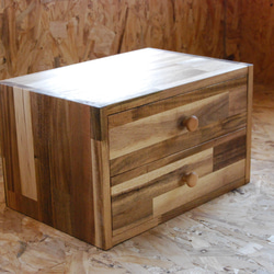 在庫有.当日発送《アカシア》２段の木製レターケース・(丸取手)木製家具・収納棚・デスクワーク・新生活 3枚目の画像
