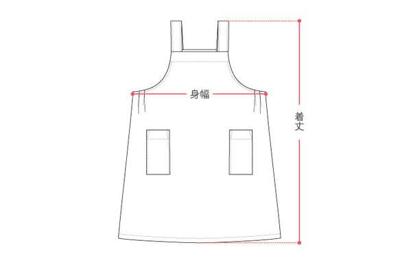 リネン100％ ゆったりエプロンワンピース　ネイビー【ご希望の丈の長さでお作りします】 9枚目の画像