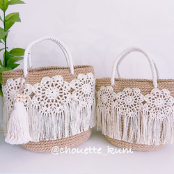 ＊flower crochet bag＊マルシェバッグ　かごバッグ　 7枚目の画像