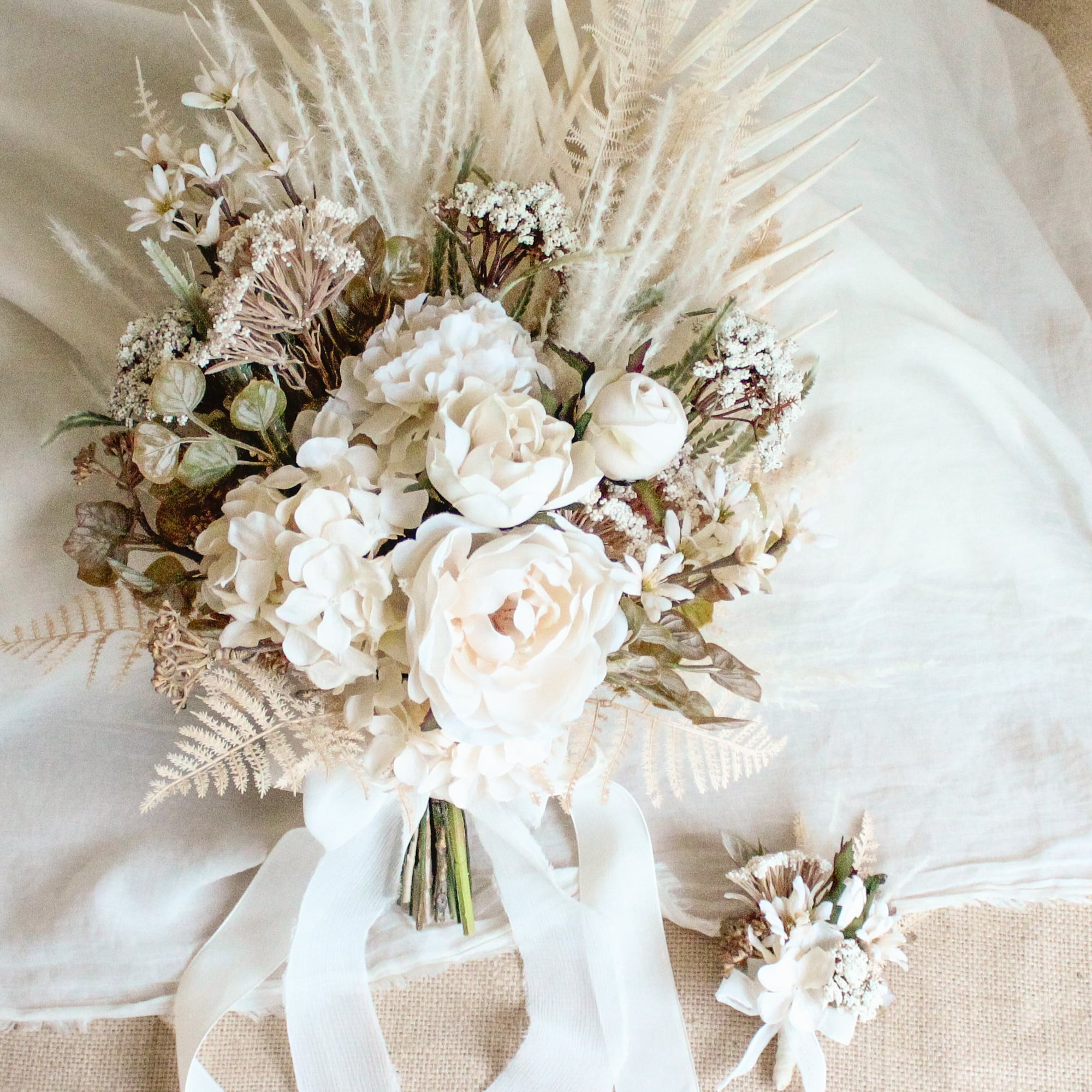 ハンドメイドアーティフィシャルフラワー　ウェディングブーケ　ニュアンスカラー29