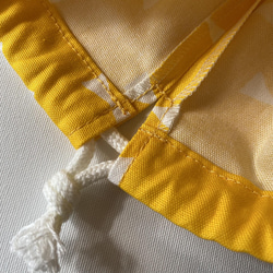 【受注製作】巾着袋（小）リボン柄　ヤマブキ 4枚目の画像