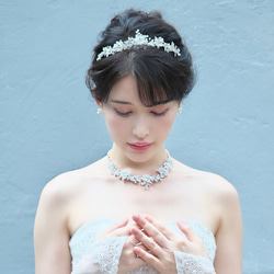 小枝 ティアラ‣ネックレス&イヤリング /ピアス 3点set (SET-08)|ウエディング 結婚式 花嫁 前撮り 挙式 3枚目の画像
