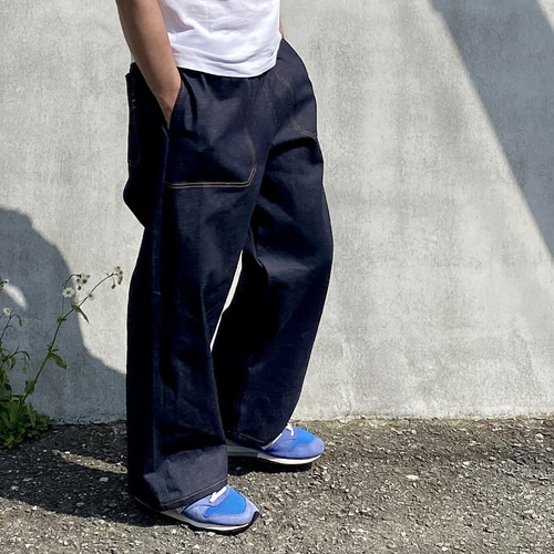 GLE EASY WIDE DENIM PANTS GRAY デニムパンツ