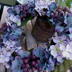 【再販】山葡萄色のノスタルジック紫陽花リース～Antique blue purple～ 2枚目の画像