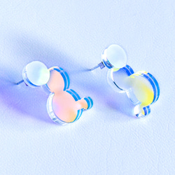オーロラ泡沫ピアス/イヤリング　●オーロラカラー×泡沫デザイン● 1枚目の画像
