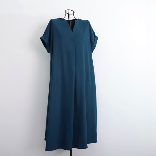 【季節限定お値下げ中】SWiMMY Clothingコットンキーネックワンピース コットン キーネック ワンピース ネイビー 0583NV ワンピース