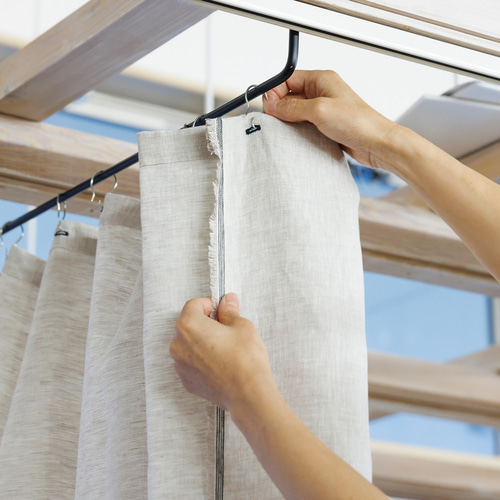 自然素材 麻 リネン 100％ カーテン「エブリクリーム」 自然素材