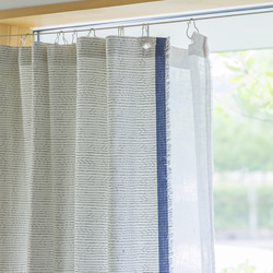 自然素材 綿 コットン 100％ カーテン 生地耳ブルーカーテン「ヒビアイボリー」自然素材カーテン　ナチュラルカーテン 5枚目の画像