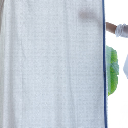 自然素材 綿 コットン 100％ カーテン 生地耳ブルーカーテン「ヒビアイボリー」自然素材カーテン　ナチュラルカーテン 9枚目の画像