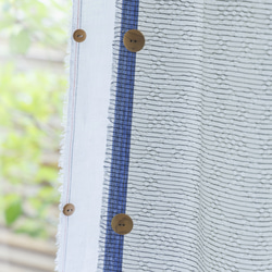 自然素材 綿 コットン 100％ カーテン 生地耳ブルーカーテン「ヒビアイボリー」自然素材カーテン　ナチュラルカーテン 3枚目の画像