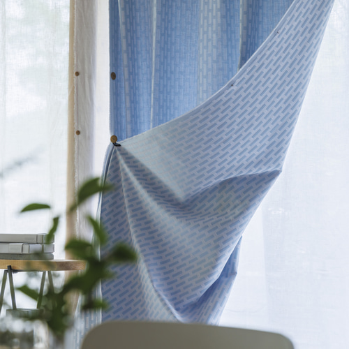 KURASIKU 綿100%カーテン リバーシブルジャガード「サザナネイビー」 自然素材 綿 コットン 100％ カーテン リバーシブルジャガード「サザナ