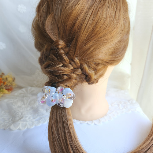 フラワーハンドメイドレジンヘアゴム77 フラワーハンドメイドレジンヘアゴム77