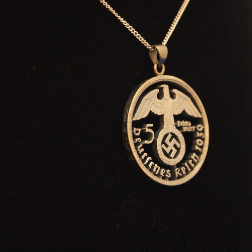 銀貨　ドイツ　第三帝国　カット　ネックレス　トップ　外国　アクセサリ 銀貨 ドイツ 第三帝国 カットコイン ネックレス ペンダント