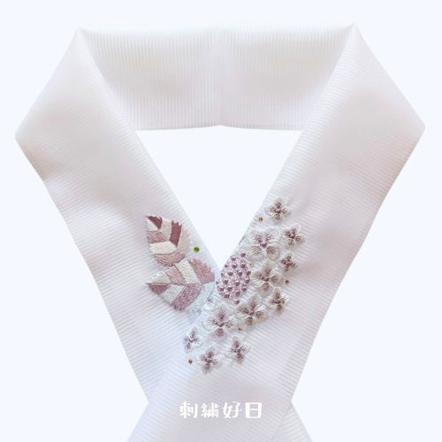 半衿 刺繍 NO.71・68・76・96・44セット 半衿：乱菊刺繍紫 – kimono-hearts-onlinestore