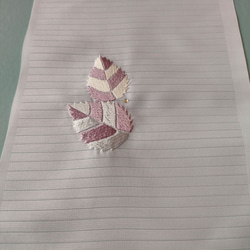 刺繍半衿　紫陽花とラインストーン雫　絽 4枚目の画像