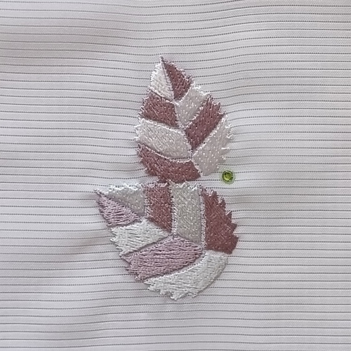 刺繍半衿 紫陽花とラインストーン雫 絽 和装小物（帯・半襟） 刺繍好日